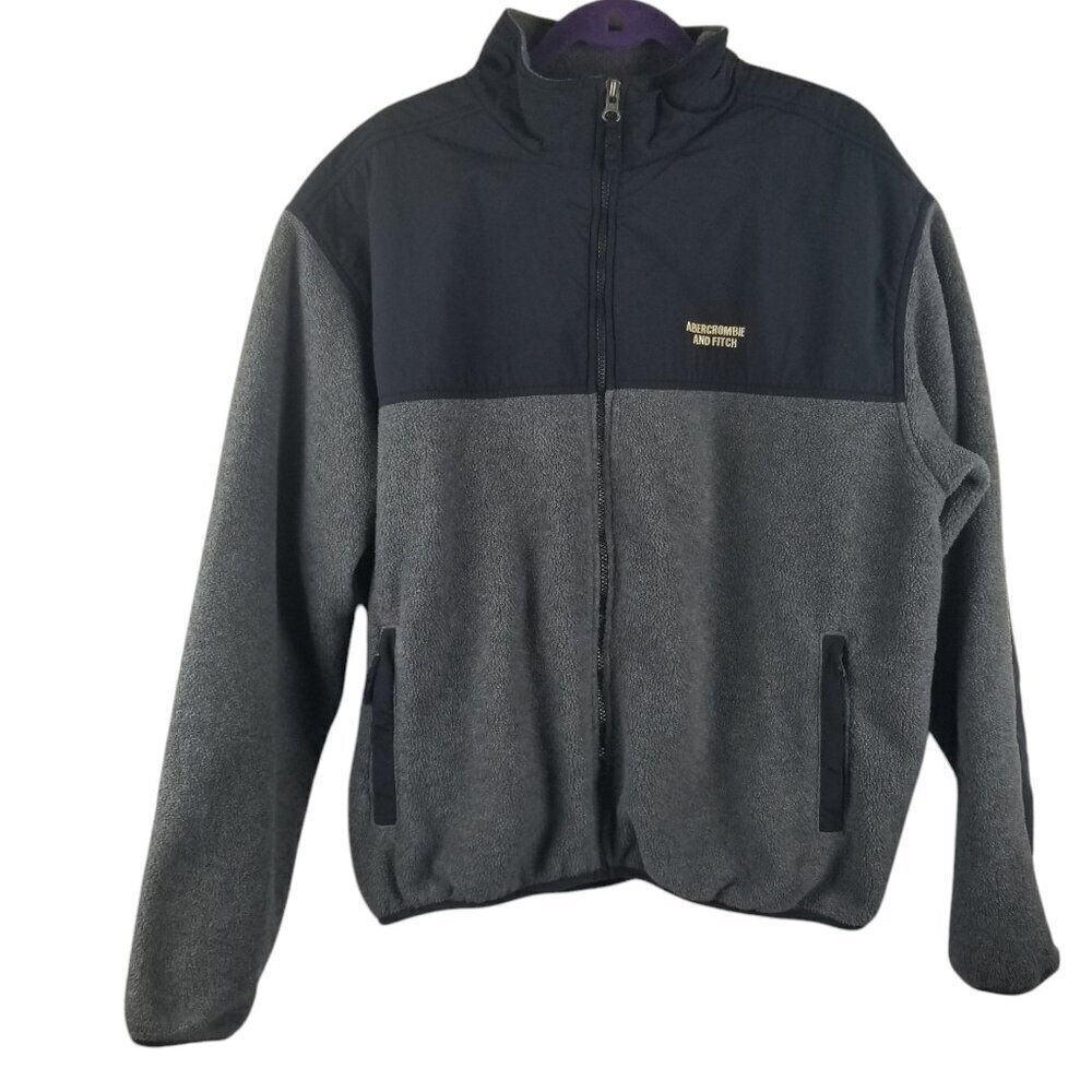 Abercrombie & Fitch Performance Sherpa Navy and Gray Men's Gorpcore Jacket Sz XL